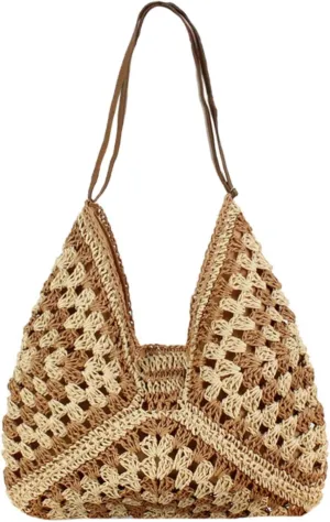 Straw Bags for Women Summer Beach Tote Purse Crochet Shoulder Everything Holiday Work Everyday Handbag