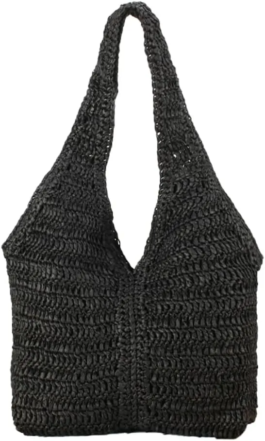 Straw Hobo Purses for Women Paper Straw Large Tote Bag Shoulder Bag Hobo for Beach Summer Travel