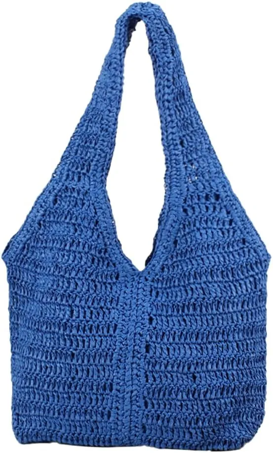 Straw Hobo Purses for Women Paper Straw Large Tote Bag Shoulder Bag Hobo for Beach Summer Travel