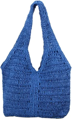 Straw Hobo Purses for Women Paper Straw Large Tote Bag Shoulder Bag Hobo for Beach Summer Travel