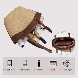 Straw Tote Bag for Women Beach Bag Handmade Woven Shoulder Bag Handbag Summer Hobo Bag