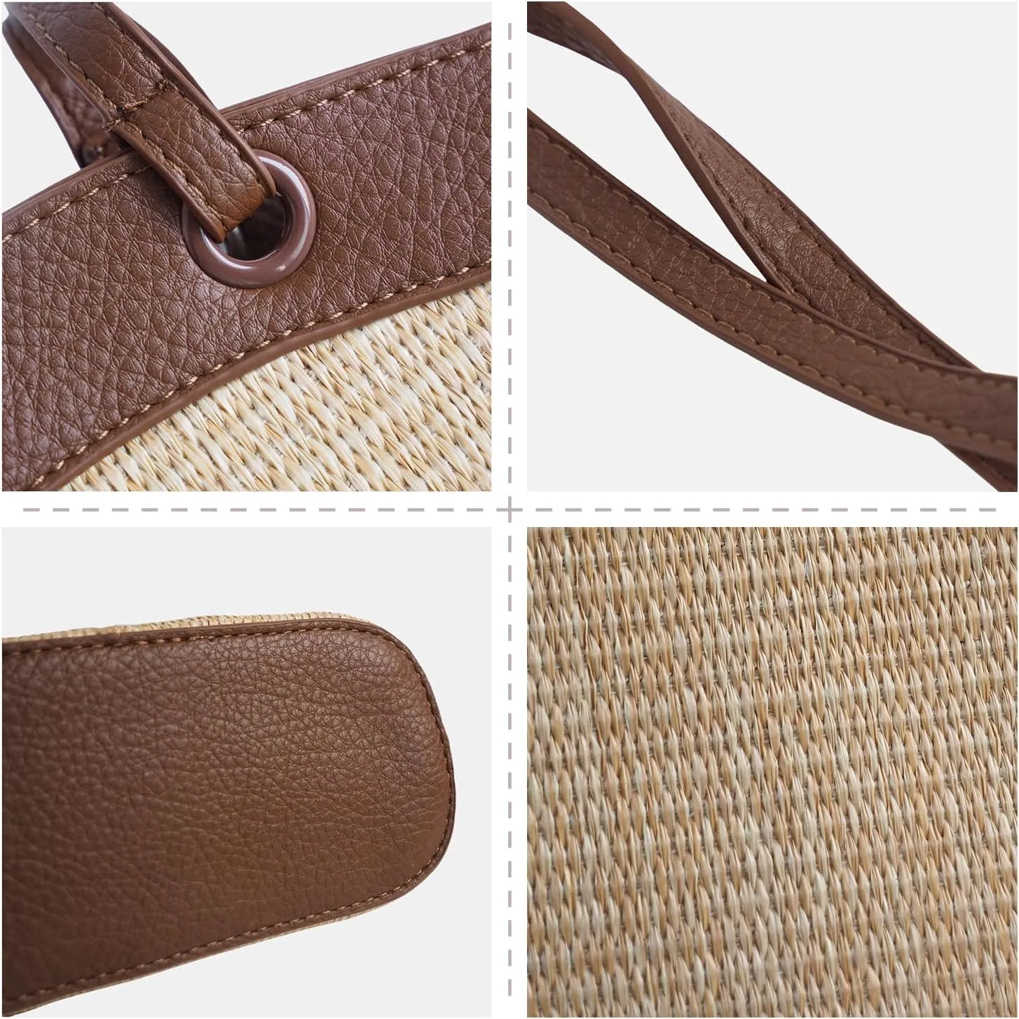 Straw Tote Bag for Women Beach Bag Handmade Woven Shoulder Bag Handbag Summer Hobo Bag