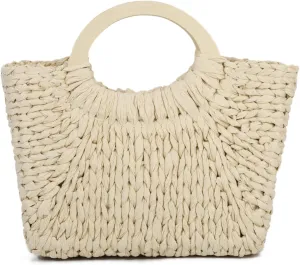 Summer Straw Purse for Women Woven Straw Tote Beach Purse Handbag for Party Vacation