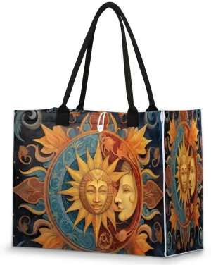 Sun Tribe Print Large Tote Bag for Women Travel Shoulder Weekender Hobo Bag Waterproof with Compartments for Work, School, Shopping, Gym, Nurse Bags, Teacher HandBag Purse Laptop Tote Bag