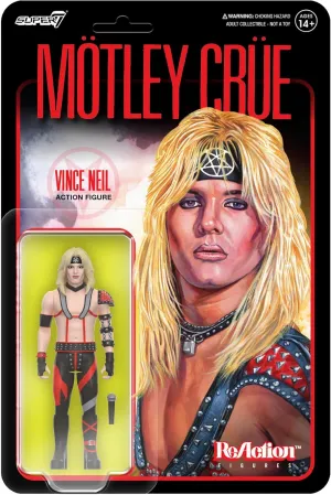Super7 Motley Crue Vince Neil (Shout at The Devil) - 3.75" Action Figure with Accessory Heavy Metal Collectibles and Retro Toys