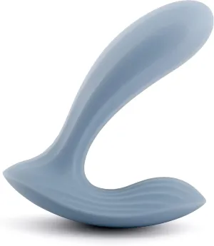 SVAKOM Erica Rechargeable Silicone App Compatible Dual Vibrator with Clitoral Stimulator and Remote - Dusty Blue