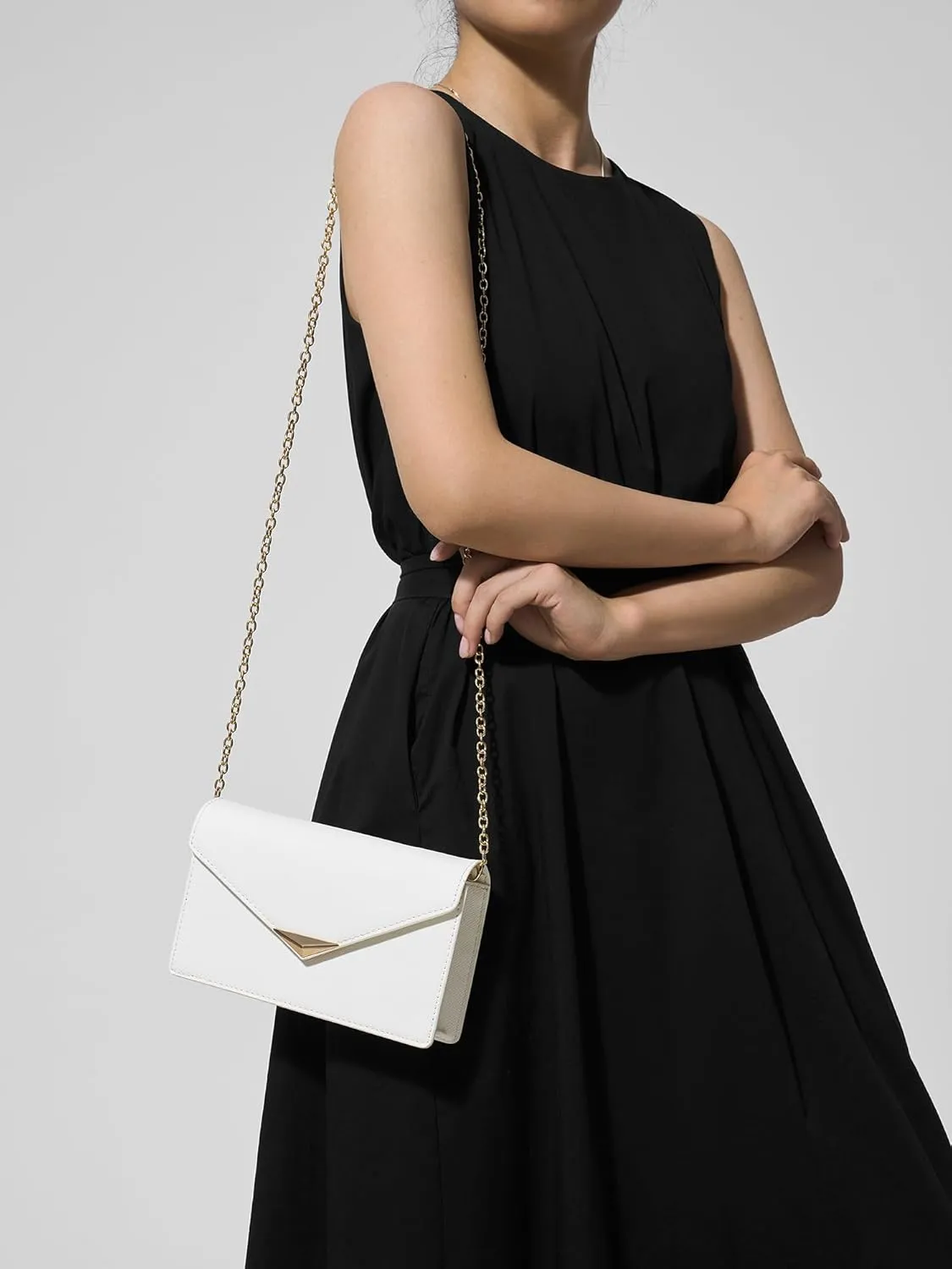 SWEETV Classic Envelope Clutch Purses for Women Elegant PU Leather Handbags for Evening, Weddings, Parties, and Formal Events