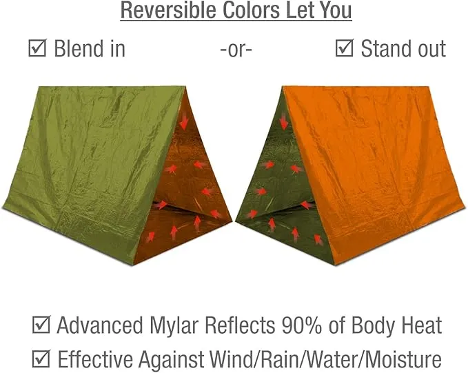 Swiss Safe Emergency Mylar Thermal Blankets   Bonus Space Blanket - Compact & Insulated for Cold Weather - Designed for NASA, Outdoor Camping, Survival, First Aid Car Kit - Orange & Green, 4 Pack