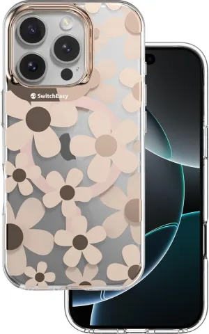 SWITCHEASY Fleur M - Flower Floral Designed Case for iPhone 16 Pro 6.3", 3D Patterned, Compatible with MagSafe, Protective Phone Case for Women - Rose'