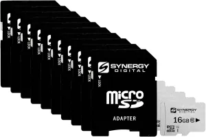 Synergy Digital 16GB Micro SDHC Secure Digital UHS-I Memory Cards, Compatible with Sony Ericsson R800a Cell Phone - Class 10, U1, 95MB/s, 300 Series - Pack of 10