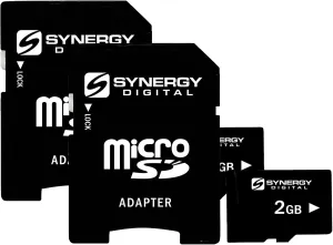 Synergy Digital 2GB Micro SD Secure Digital Memory Cards, Compatible with Pantech Flex Cell Phone - Pack of 2