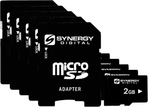 Synergy Digital 2GB Micro SD Secure Digital Memory Cards, Compatible with Sony Ericsson J20 (Hazel) Cell Phone - Pack of 5