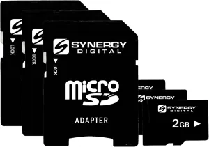 Synergy Digital 2GB Micro SD Secure Digital Memory Cards, Compatible with Sony Ericsson R800i Cell Phone - Pack of 3