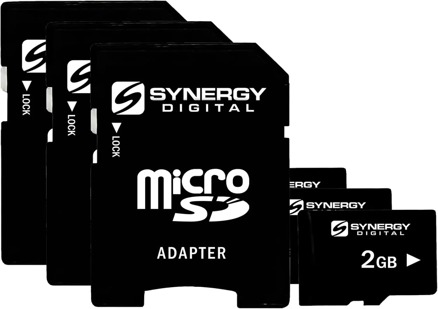 Synergy Digital 2GB Micro SD Secure Digital Memory Cards, Compatible with Sony Ericsson R800i Cell Phone - Pack of 3