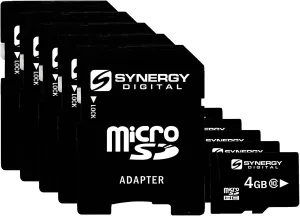 Synergy Digital 4GB Micro SDHC Secure Digital Memory Cards, Compatible with Sony Ericsson R800i Cell Phone - Class 10, 20MB/s - Pack of 5