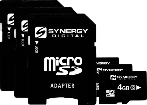 Synergy Digital 4GB Micro SDHC Secure Digital Memory Cards, Compatible with Sony Ericsson Xperia X10 Cell Phone - Class 10, 20MB/s - Pack of 3