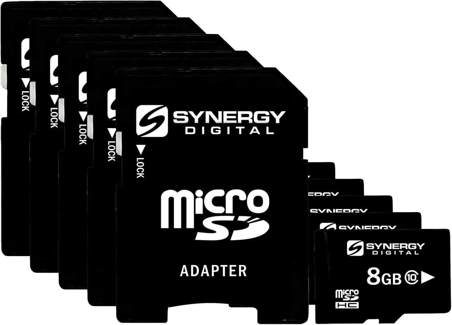 Synergy Digital 8GB Micro SDHC Secure Digital Memory Cards, Compatible with Sony Ericsson J108 (Cedar) Cell Phone - Class 10, 20MB/s - Pack of 5