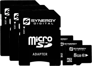 Synergy Digital 8GB Micro SDHC Secure Digital Memory Cards, Compatible with Sony Ericsson J20 (Hazel) Cell Phone - Class 10, 20MB/s - Pack of 3
