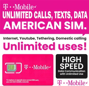 T-Mobile Prepaid USA SIM Card (60 Day) | 5G/4G-LTE Unlimited High Speed Data/Calls/Texts() Prepaid SIM Card for USA| Phone use only not for Modem |