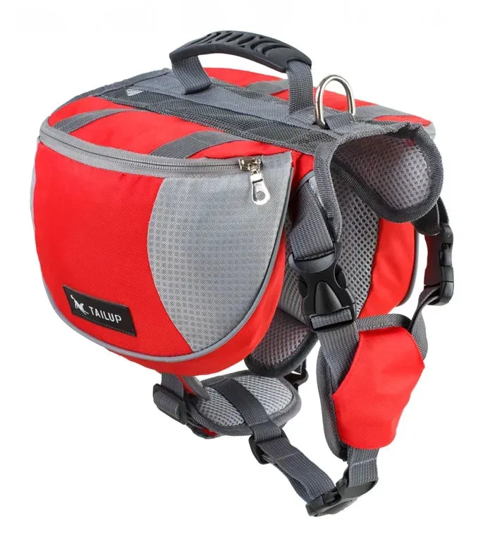 TAILUP Polyester Pet Dog Saddlebags Pack Hound Travel Camping Hiking Backpack Saddle Bag for Small Medium Large Dogs Free Gift