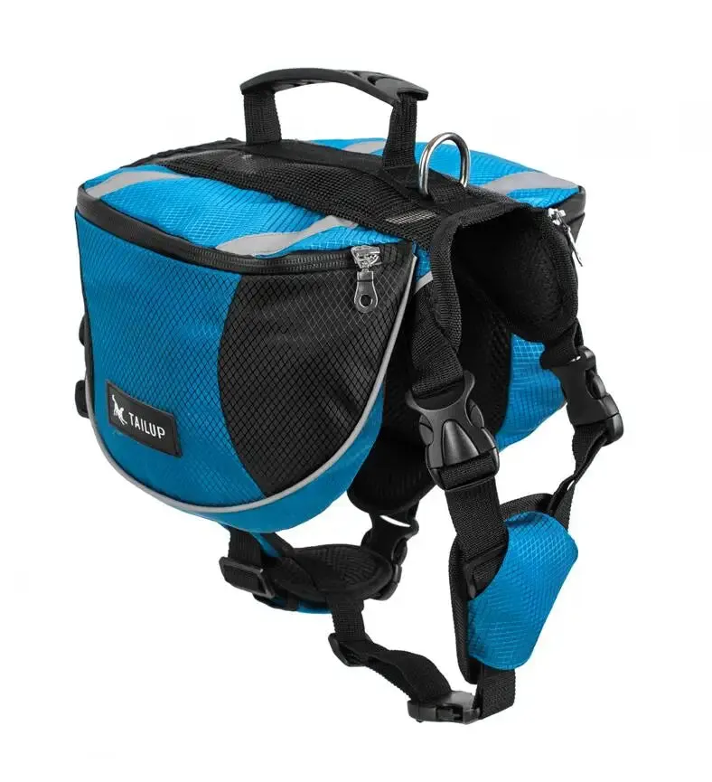 TAILUP Polyester Pet Dog Saddlebags Pack Hound Travel Camping Hiking Backpack Saddle Bag for Small Medium Large Dogs Free Gift