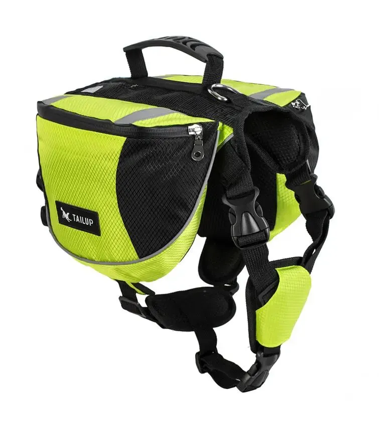 TAILUP Polyester Pet Dog Saddlebags Pack Hound Travel Camping Hiking Backpack Saddle Bag for Small Medium Large Dogs Free Gift
