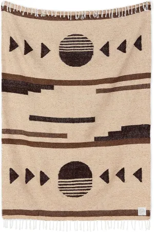 Tan Mexican Blanket by Laguna Beach Textile Co - Beach, Yoga, Camping, or Decorative Throw Blanket - Traditional Handmade Serape - Wheat Sol