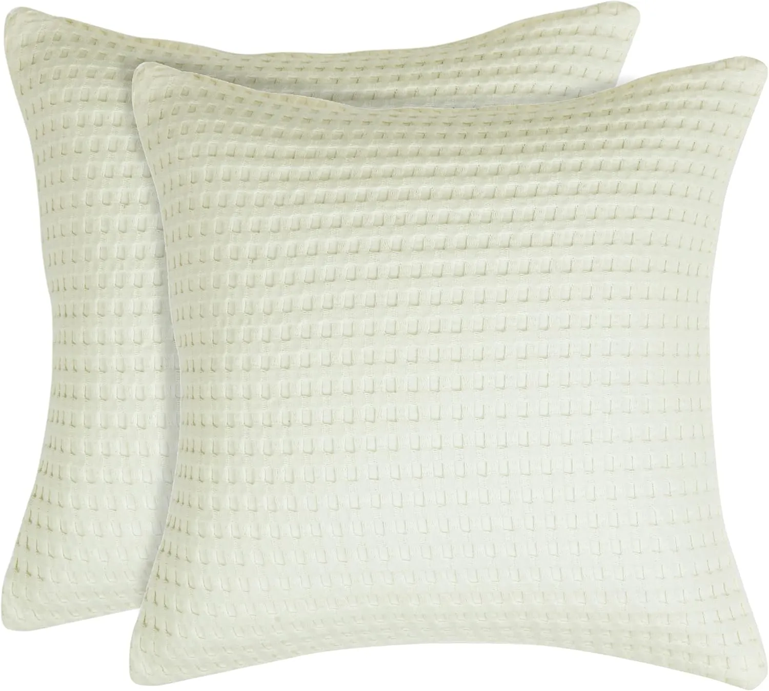 Tex Trend 100% Cotton Blanket Queen Size for Bed - Waffle Weave Fall Blanket, Lightweight and Breathable Soft Woven Blanket for All Seasons, Ivory, 90x90 Inches