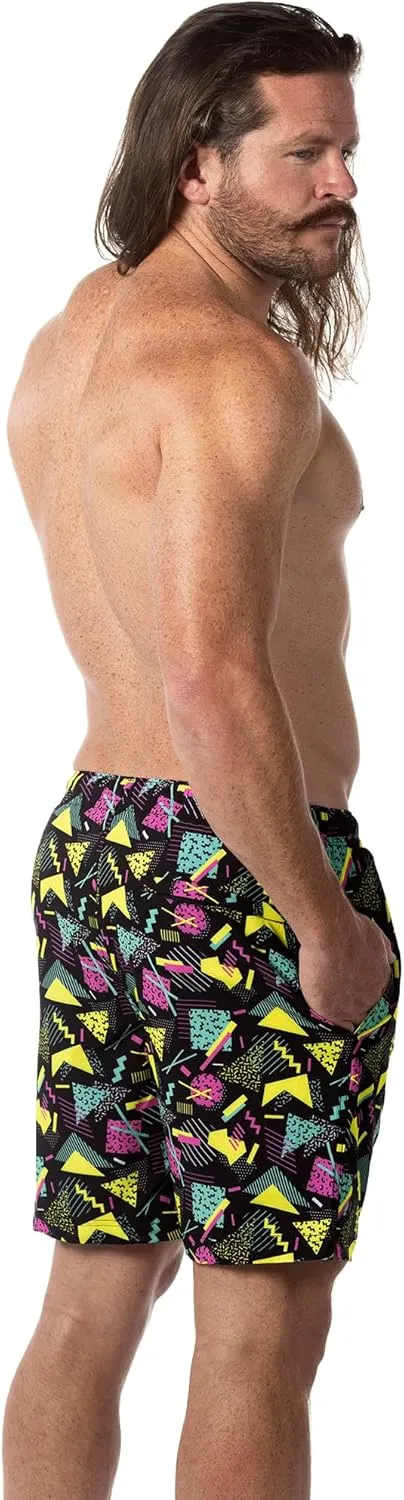 Third Wave Swim Trunks with Compression Liner - Men's Premium 7 Inch Inseam Quick Dry Swim Shorts for Beach and Swimming
