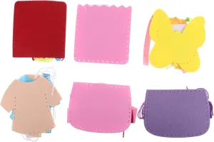 Toddmomy 6Pcs Handbag Making Kits for Creative Non Woven Craft Bag Accessories Educational for Imagination and Hands Skills Random Styles Included