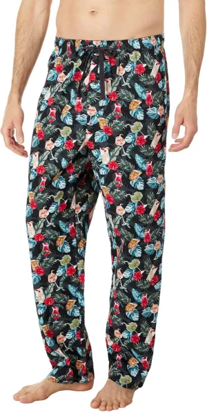 Tommy Bahama Woven Pajama Pants for Men - Cotton Fabric - Elasticized Waistband with Adjustable Drawstrings