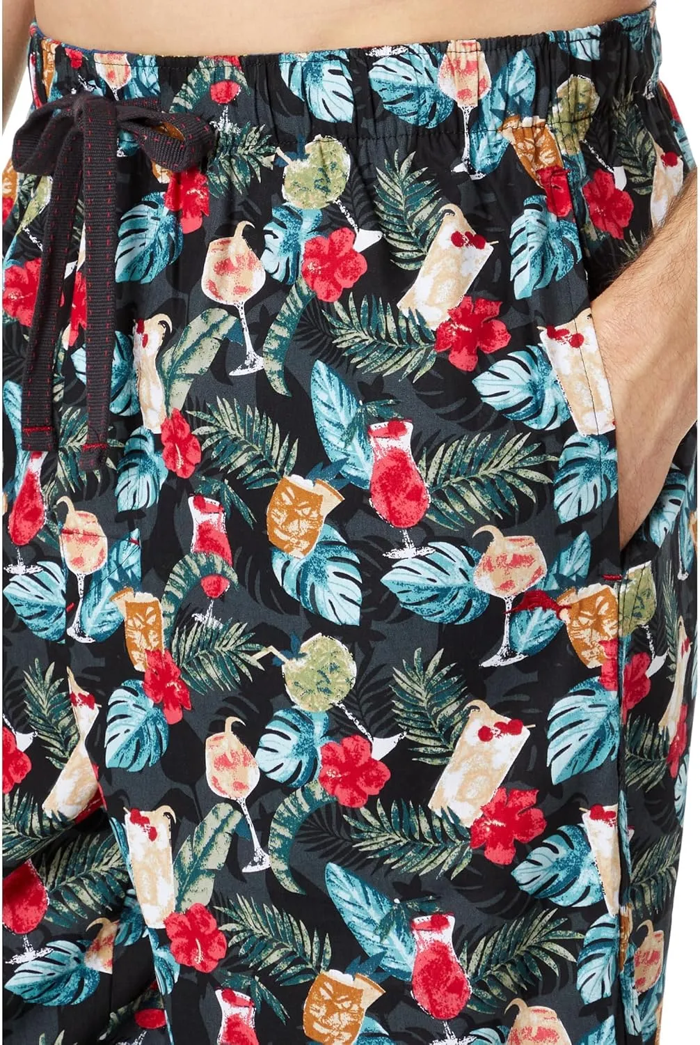 Tommy Bahama Woven Pajama Pants for Men - Cotton Fabric - Elasticized Waistband with Adjustable Drawstrings