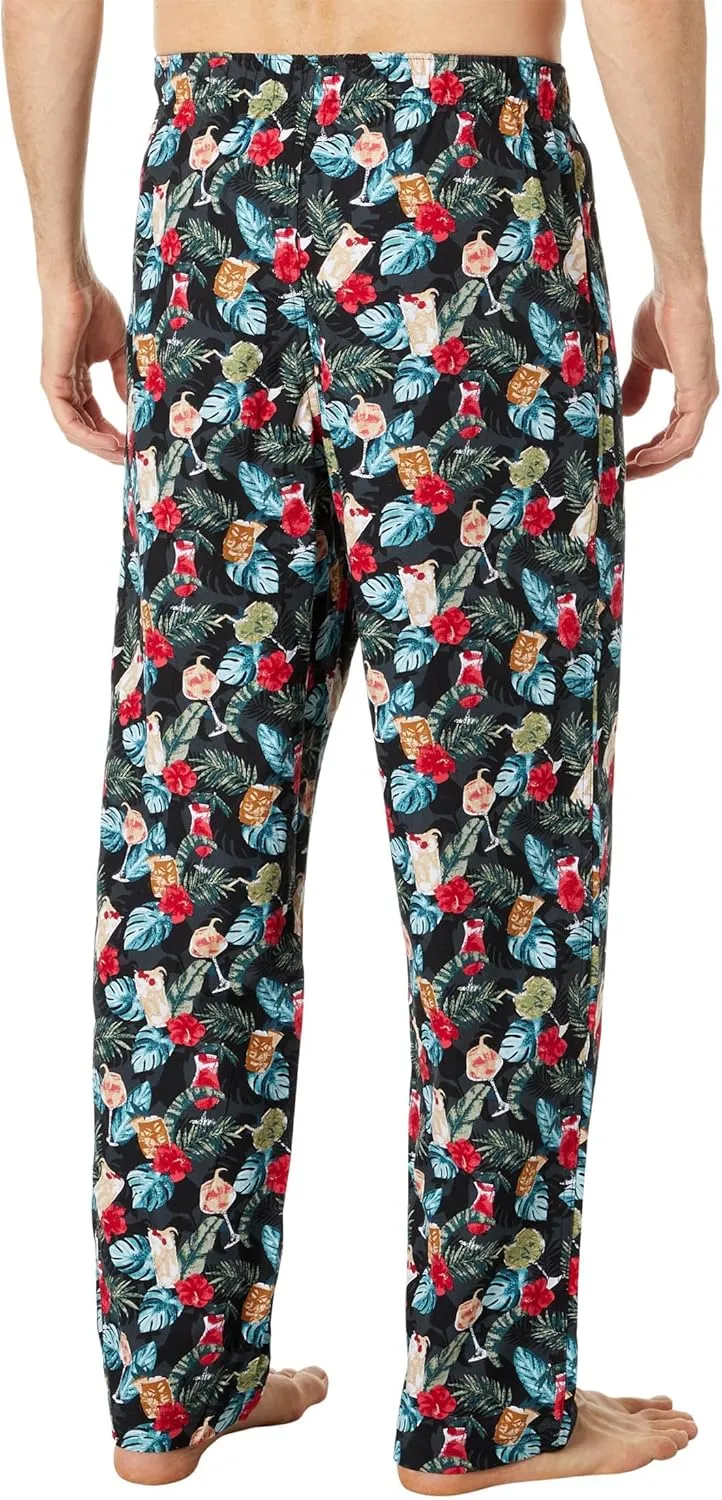 Tommy Bahama Woven Pajama Pants for Men - Cotton Fabric - Elasticized Waistband with Adjustable Drawstrings