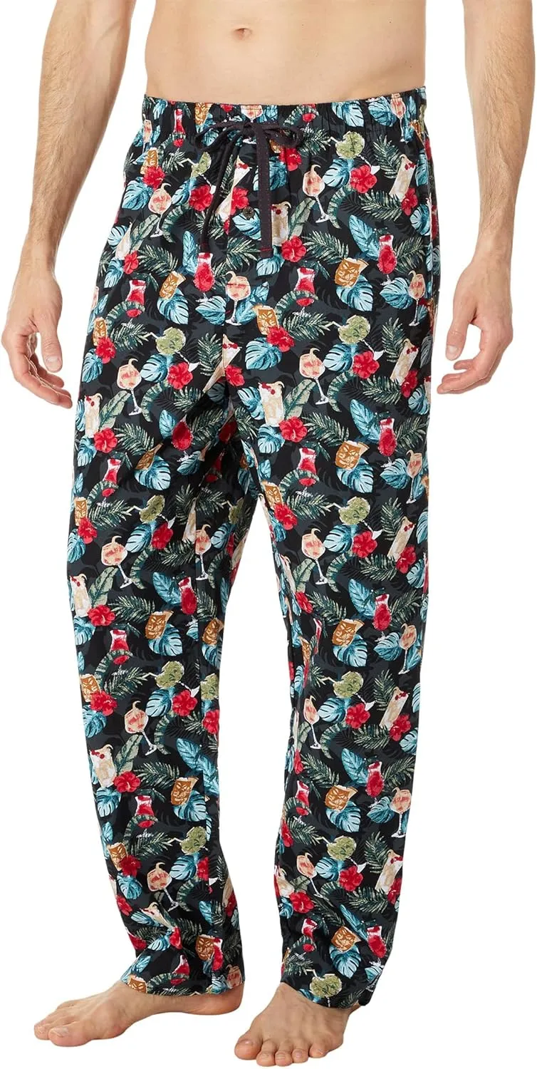 Tommy Bahama Woven Pajama Pants for Men - Cotton Fabric - Elasticized Waistband with Adjustable Drawstrings