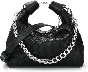 Top-Handle Handbags, Mini Bag for Women, Small Handbag, Small Purse with Woven Patterns, with 2 Removable Straps