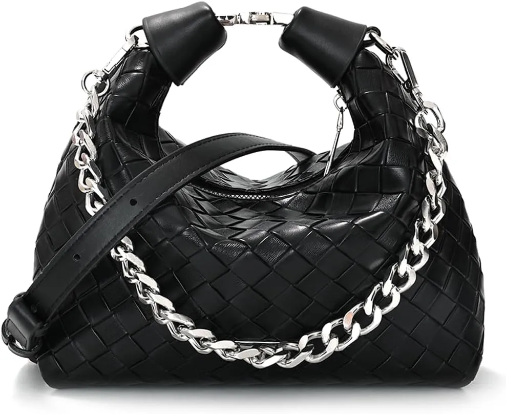 Top-Handle Handbags, Mini Bag for Women, Small Handbag, Small Purse with Woven Patterns, with 2 Removable Straps