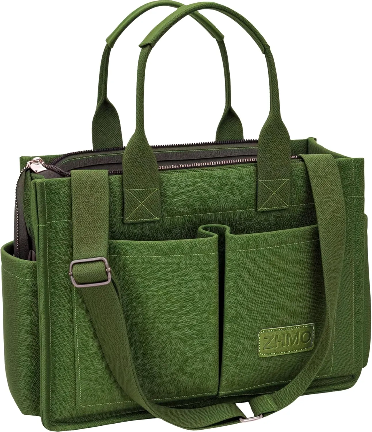 Tote Bag for Women With Compartments,Large Canvas Tote Women's Purse Crossbody Bags Work Laptop Book Bag Satchels Handbags