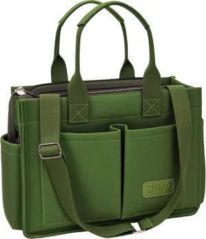 Tote Bag for Women With Compartments,Large Canvas Tote Women's Purse Crossbody Bags Work Laptop Book Bag Satchels Handbags