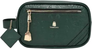 Tote&Carry Apollo 2 Faux Crocodile Skin Toiletry Bag for Women & Men, Personal Item Travel Pouch for Hygiene, Shaving, Makeup, Cosmetic & Medicine Organizer, Water-Resistant (Emerald Green)