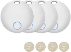Tracker Tags 4 Pack, Luggage Tracking Tags Compatible with TUYA App and Smart Life APP, Both iOS and Android Compatible, Key Finder Locator with Sound, Smart Tag, Item Finder for Keys, Bags