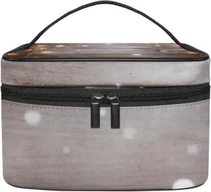 Travel Makeup Bag,Travel Toiletry Bag for Women,Christmas Lights Decoration Wood Planks,Cosmetic Travel Bag