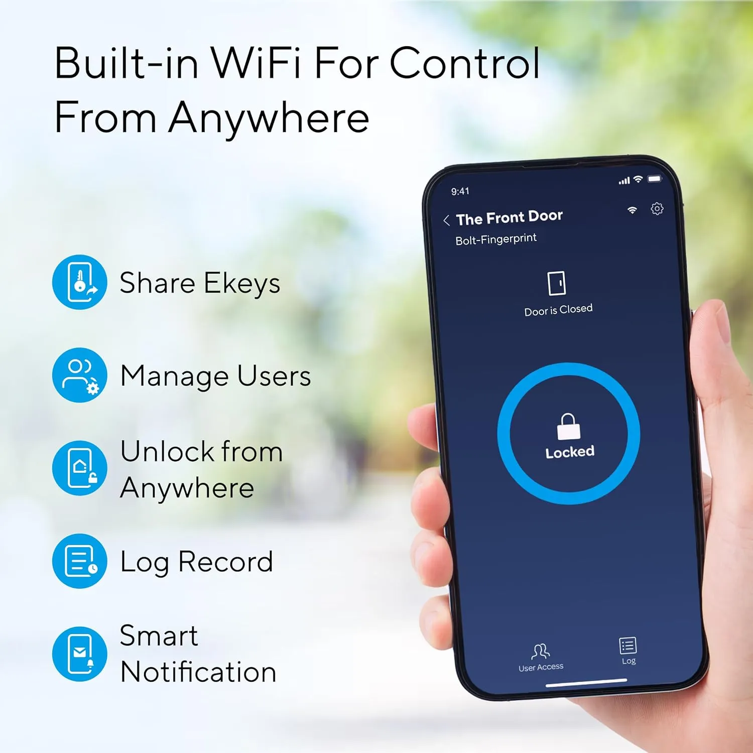 ULTRALOQ Bolt Fingerprint Smart Lock - Works with Apple HomeKit - Built-in WiFi Keyless Entry Door Lock - Voice Control with Siri, Alexa, Google - Biometric Smart Door Lock - Smart WiFi Deadbolt