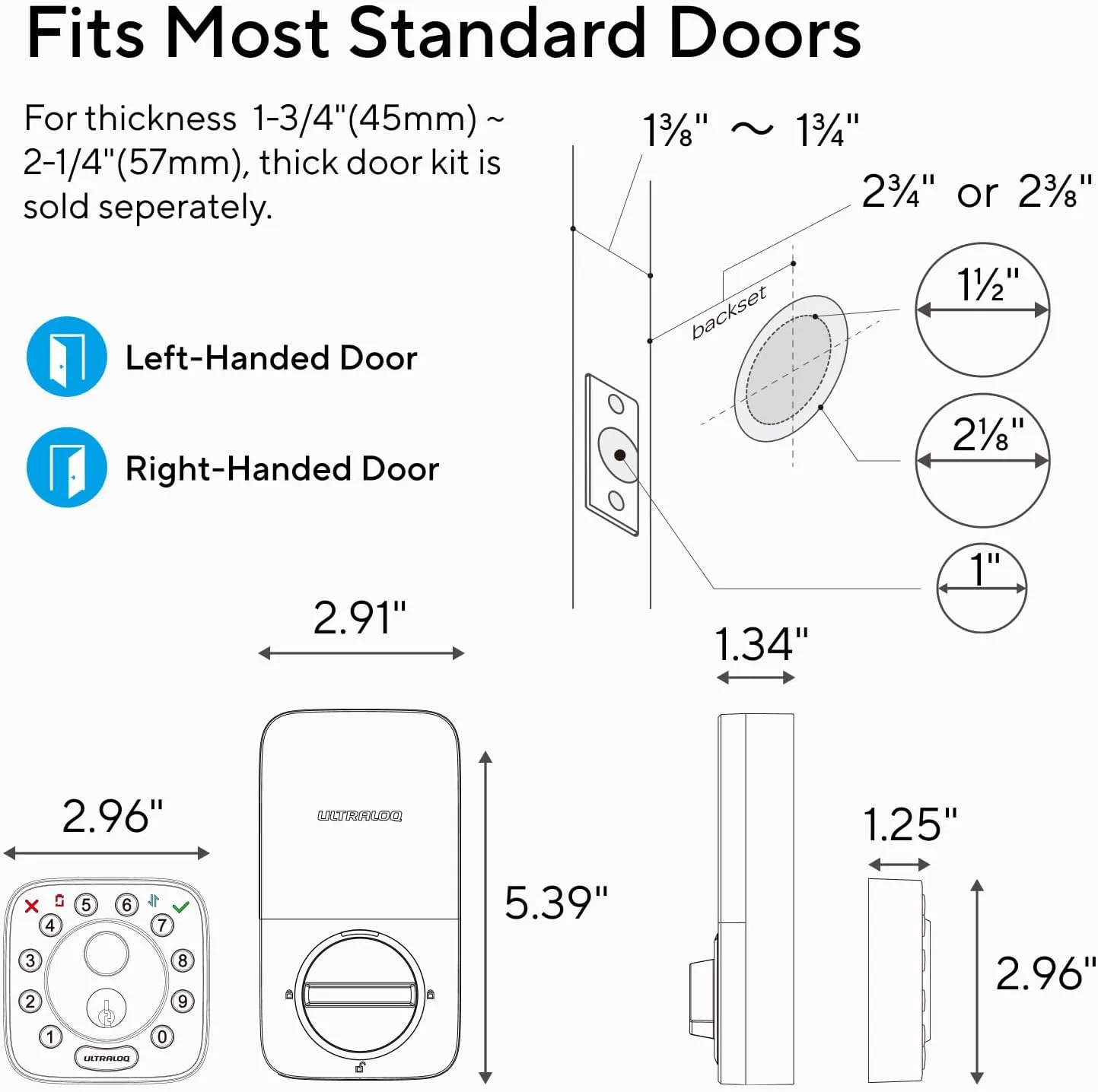 ULTRALOQ Bolt Fingerprint Smart Lock - Works with Apple HomeKit - Built-in WiFi Keyless Entry Door Lock - Voice Control with Siri, Alexa, Google - Biometric Smart Door Lock - Smart WiFi Deadbolt