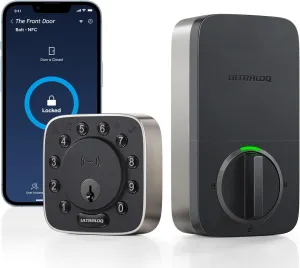ULTRALOQ Bolt NFC WiFi Smart Lock with Door Sensor, Built in WiFi Deadbolt, Keypad Keyless Entry Door Lock, App Remote Control, Auto Unlock, IP65 Waterproof, 12 Months Battery