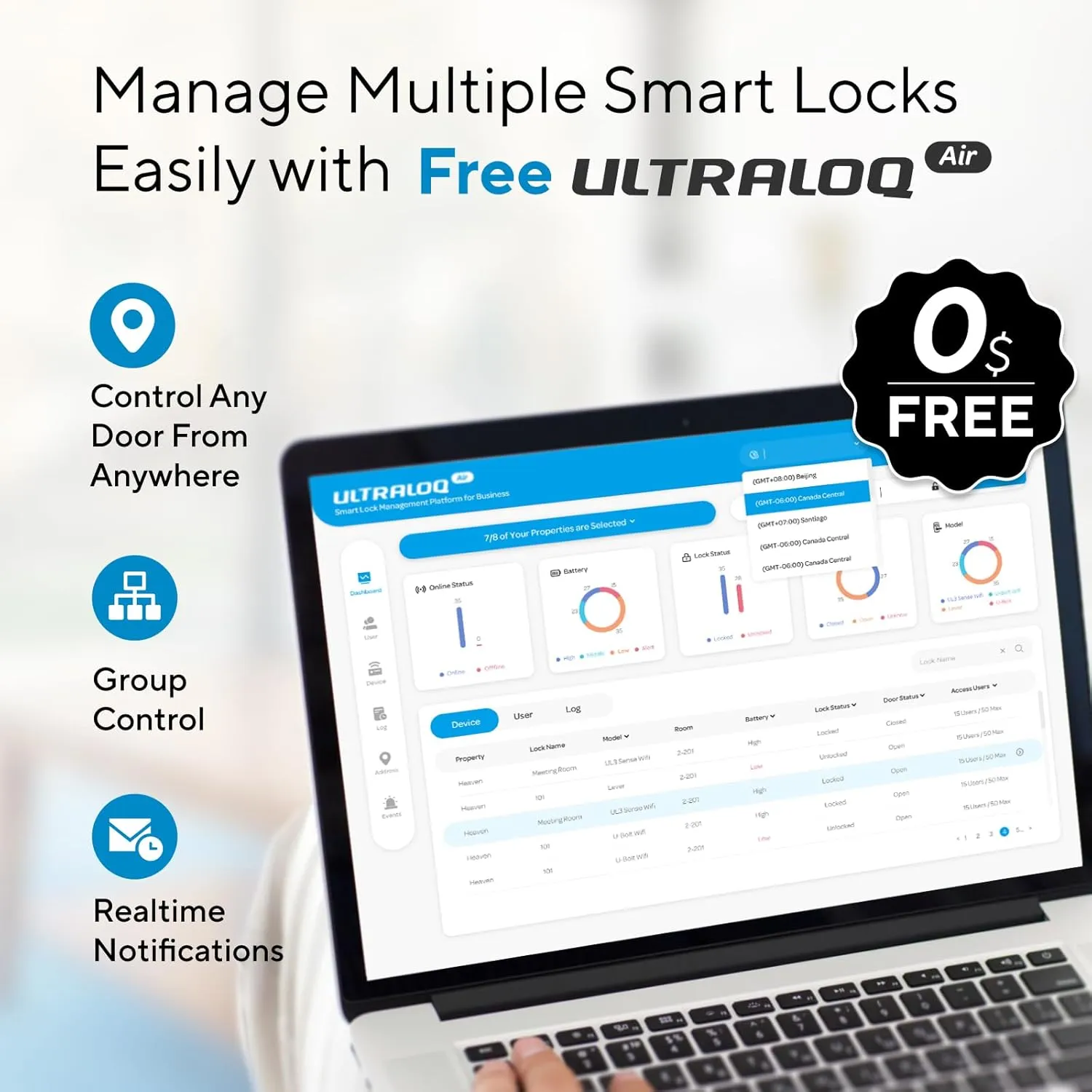 ULTRALOQ Bolt NFC WiFi Smart Lock with Door Sensor, Built in WiFi Deadbolt, Keypad Keyless Entry Door Lock, App Remote Control, Auto Unlock, IP65 Waterproof, 12 Months Battery