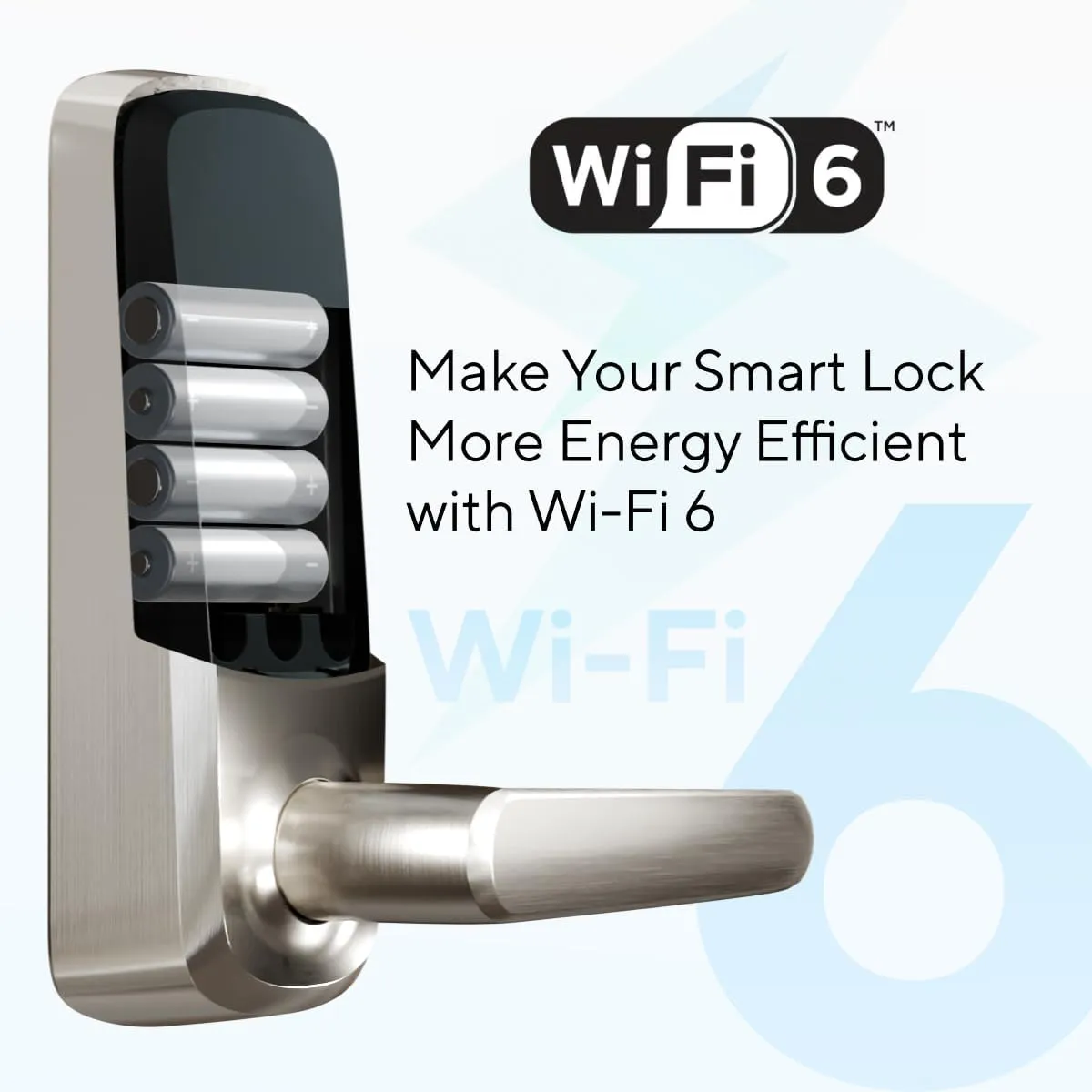 ULTRALOQ Latch 5 Smart Lock, Built- in WiFi 6 Fingerprint Door Handle Lock, Biometric Keyless Entry Door Lever with App, Digital Touchscreen Keypad, Smart Locks for Front Door, App Remote Control
