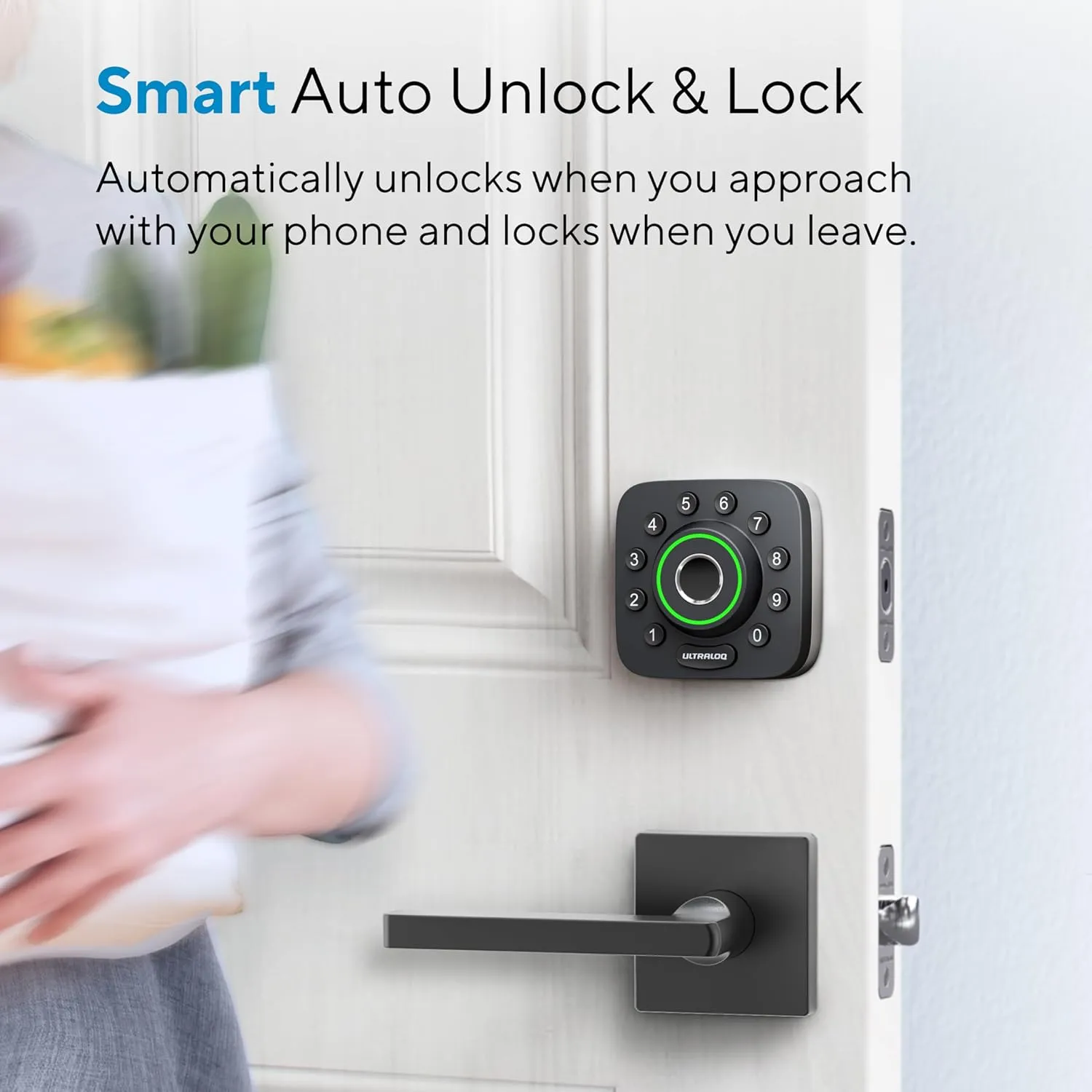 ULTRALOQ U-Bolt Pro Smart Lock with WiFi Bridge, 7-in-1 Fingerprint Keyless Entry Door Lock, App Remote Control, Backlit Keypad, Auto Unlock, Front Door Smart Deadbolt, IP65 Waterproof, 1Year Battery