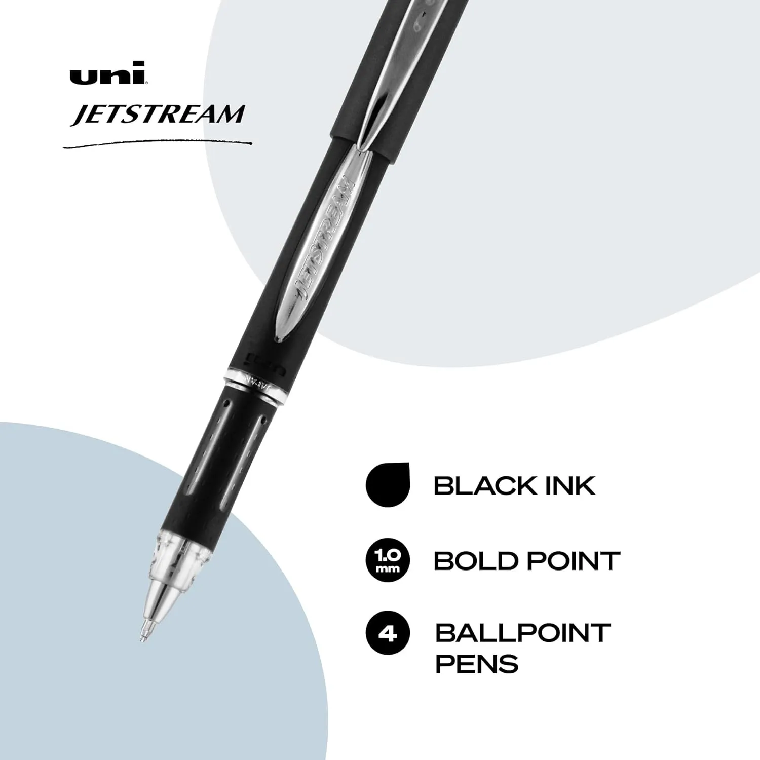 uniball™ Jetstream Ballpoint Pens, Medium Point (1.0mm), Black, 4 Pack