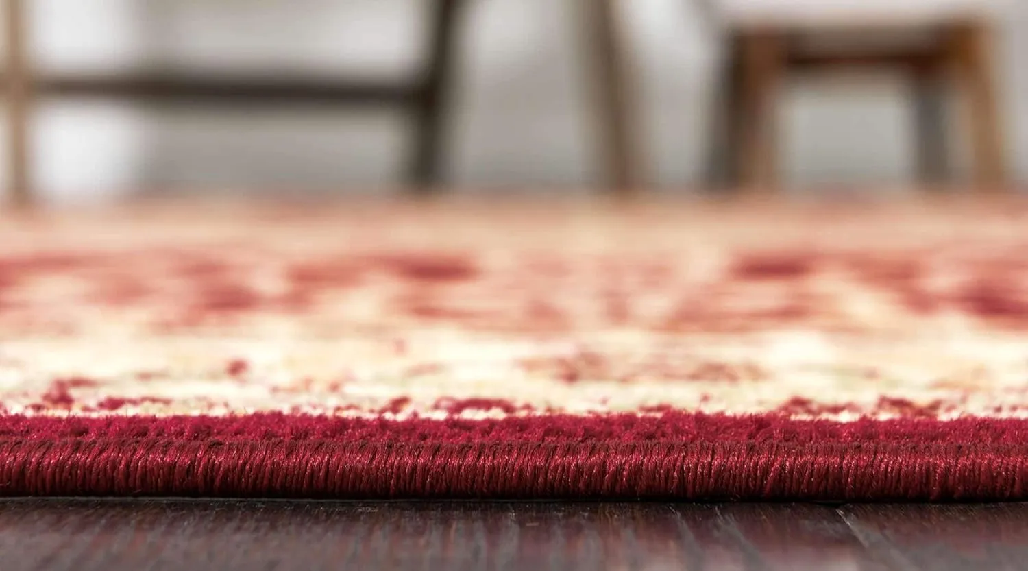Unique Loom Versailles Collection Traditional Classic Medallion Floral Motif Area Rug (2' 2 x 3' 0 Rectangular, Burgundy/ Ivory)