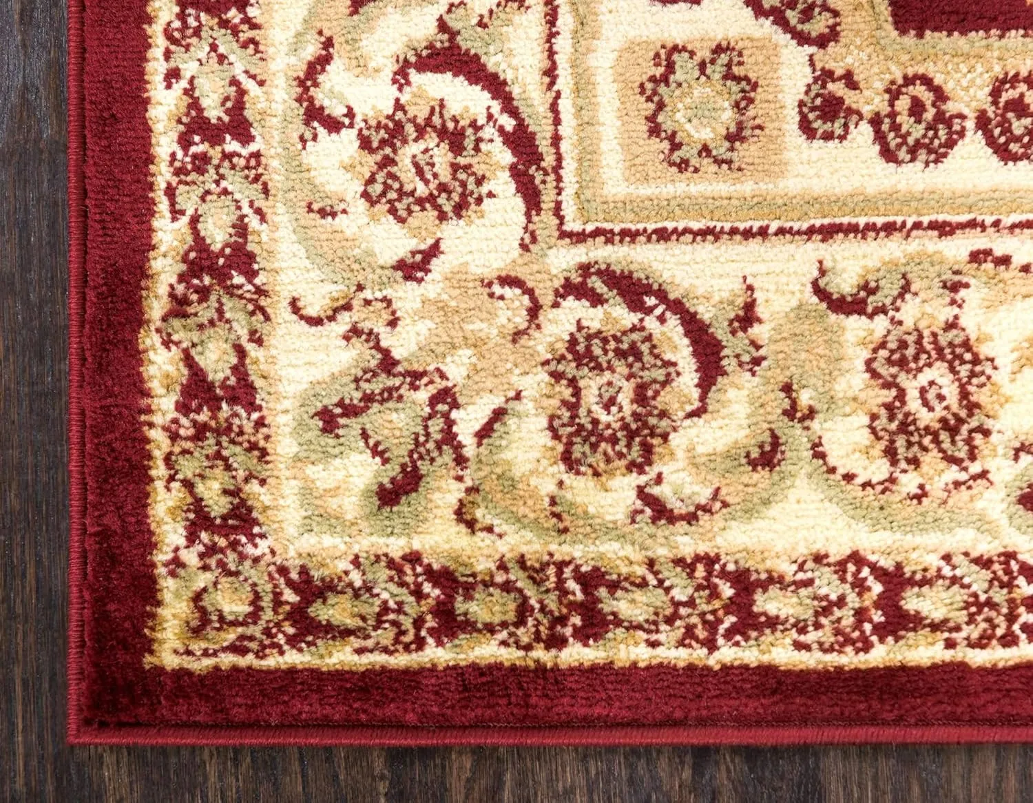 Unique Loom Versailles Collection Traditional Classic Medallion Floral Motif Area Rug (2' 2 x 3' 0 Rectangular, Burgundy/ Ivory)